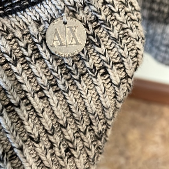 A|X Armani Exchange Black/Grey Button Up Sweater Cardigan Coat Size M - Picture 9 of 12